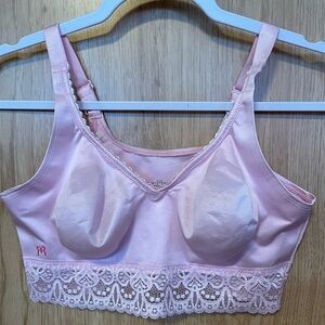 Ruby Ribbon Rack Sample Lace Demiette, pale pink, size 32